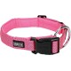 Pink pet collar with a padded interior, featuring a black buckle and metal D-ring, labeled "AniOne Wild Variety."