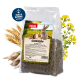 '1kg PANTO Chinchillafutterverpackung mit Bildern eines Chinchillas, Meerschweinchens und Kaninchens, umgeben von Weizen und Blumen.'