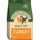 James Wellbeloved Adult Cat Turkey dry cat food bag featuring two cats on the front, with "ADULT CAT" and "TURKEY" prominently displayed.