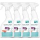 OptiPet-Reinigungssprayflasche für Katzenkäfige und Käfige, mit einem Sprühkopf und einem Etikett mit Produktdetails und Anwendungshinweisen.