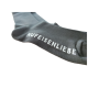 Schwarze Socken mit dem Aufdruck "Hufeisenliebe" in Weiß.