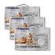 Drie zakken PREMIERE Multi-Cat Carbon Control klonterende kattenbakvulling, met afbeeldingen van twee tabby katten en de tekst 'Ik hou van mijn kat.'