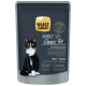 Select Gold Adult Classic Fit Katzenfutterbeutel mit Bild einer schwarz-weißen Katze, Hühnerpastete, getreidefrei, ohne Zuckerzusatz oder Soja.