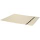 Une couverture pour animaux de compagnie beige avec une fermeture éclair noire, posée à plat sur un fond clair, adaptée au confort et à la protection des animaux.