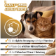 Schwarze Schüssel mit getrockneten lila Kräutern mit Text über ein einzigartiges, immunstärkendes Rezept für Hunde und Katzen mit Vitamin C, Zink und Echinacea.