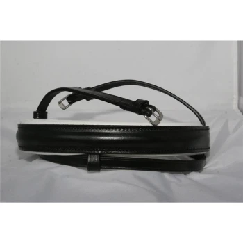 Schwarzes Leder-Haustierhalsband mit verstellbaren Riemen und silbernen Schnallen, auf einem weißen Hintergrund präsentiert.