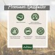 Premium-Hundefutter-Werbung, die den hohen Fleischanteil, Omega-3, Vitamine, Mineralien und die Abwesenheit von Getreide, Gluten und Zusatzstoffen hervorhebt.