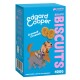 Emballage de biscuits pour chiens Edgard Cooper présentant un dessin animé de teckel et de bulldog français, avec le texte "Crunch Crunch" et "Bravo BISCUITS 400G".