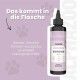 Flasche Alphazoo Bye Bye Vloh Flohbehandlung mit Inhaltsstoffen: Wasser, Geraniol, Zitroneneukalyptus, Lavendelöl.