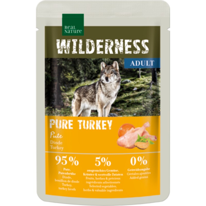 REAL NATURE ECHTE NATUUR WILDERNIS Volwassen Pure Turkey 12x100 g