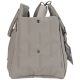 Beiger Haustier-Tragetaschen-Rucksack mit gepolsterten Trägern und einem Etikett mit der Aufschrift „move transport backpack“ an der Seite.