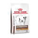 Royal Canin Veterinary Gastrointestinal Low Fat Hundefutter für kleine Hunde, mit einem Bild eines kleinen Hundes auf der Verpackung.
