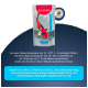 Haustierfutterverpackung "KI-JA-KO Spirulina" mit Koi-Fischen, die Fütterungshinweise und Vitamine A, D, Zink, Eisen, Mangan, Jod, Kupfer detailliert.