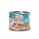 Eine Dose Happy Jacky Kangaroo Cup Hundefutter, mit einem Känguru-Maskottchen und gekennzeichnet als hypoallergen, getreidefrei und zuckerfrei.
