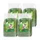 Vier Beutel getreidefreier Petersilien-Snacks für kleine Haustiere, beschriftet mit 'Mulitfit Nature Snacks,' jeder enthält 200g.