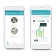 Mobile App-Oberfläche, die Haustierprofile für die Katzen Tsuki und Cassy anzeigt, mit Futterverbrauchsdiagrammen für Nass- und Trockenfutter.