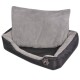 Hundebett mit gepolstertem Kissen Schwarz/Grau 80 cm, 80 cm, 21 cm