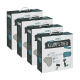 Vier Kartons PRIMOX Premium Klumpstreu Katzenstreu, mit aktivierter Kohle zur Geruchskontrolle, mit einer Katzengrafik und Produktdetails.