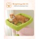 Orangener getigerter Kater liegt in einer pinkfarbenen, supergroßen Hängematte an einem Katzenbaum, Maße 51 cm mal 41 cm angezeigt.