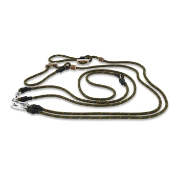 Umhänge-Doppel-Moxonleine Durham für 2 Hunde, 290 cm oliv