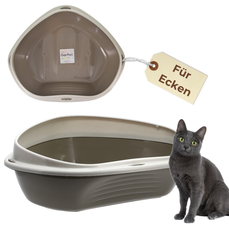 GarPet Katzenklo Ecke Katzentoilette mit Rand