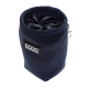 Navy-blaues Hundeleckerlitasche mit einem Kordelzug und einem Clip, mit einem schwarzen Logo, das "DOOG Dog Outdoor Gear" liest.