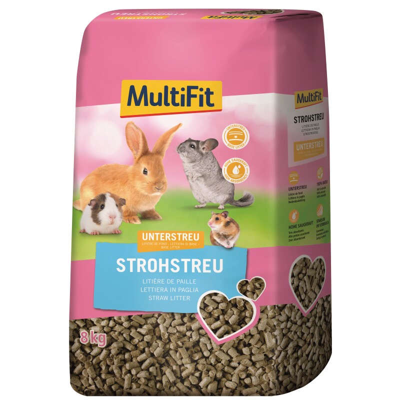 MultiFit Litière naturelle à base de paille 8 kg