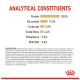 Pet food packaging showing "ANALYTICAL CONSTITUENTS": Protein 30%, Fat 11%, Crude ash 5.9%, Fibres 4.4%, Phosphorus 0.6%, EPA/DHA 0.4%.