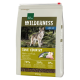 Torba karmy dla psów Real Nature Wilderness Adult, oznaczona "Prawdziwy Kraj", z "Kurczakiem z rybą" i 70% mięsa, 30% owoców, 0% zbóż.