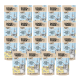 Eine Anzeige von DOGS'n TIGER Haustierfutterpackungen, die eine Katze auf der Verpackung zeigt, beschriftet mit "Schlemmer Menü" und "Fleischige Leckereien."