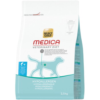 Beutel Select Gold Medica Veterinary Diet hypoallergen Hundefutter, Lachs & Reis, 2,5 kg