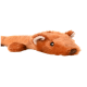 Ein Plüschspielzeug, das einem kleinen, orange-braunen Tier mit rundem Kopf, Ohren und weichem Körper ähnelt, ideal für Haustiere.
