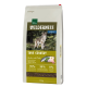 Hundefutterbeutel "Wilderness Adult True Country" mit einem Wolf im Wald; 70% Fleisch, 30% Früchte/Gemüse, 0% Getreide.