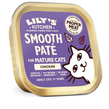 Lily's Kitchen Smooth Paté chicken cat food for mature cats 7+ years, natural ingredients, no added sugar.