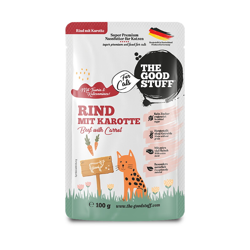 The Goodstuff Rind mit Karotte - Pouch, 12 x 100g
