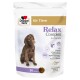 Doppelherz Relax Complex voor honden, met een Labrador op de voorkant, met "30 Chews" en ingrediënten zoals L-Tryptofaan en Magnesium.