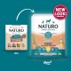 Comparison of old and new Naturo Senior Turkey with Rice & Vegetables dog food packaging, 400g, for senior dogs 8+ years.