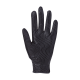 Schwarze Haustierpflegehandschuh mit strukturiertem Griffmuster, entworfen für eine einfache Handhabung von Haustieren während der Pflege.