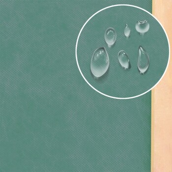 Nahaufnahme einer strukturierten grünen Oberfläche mit Wassertropfen, die ihre wasserabweisenden Eigenschaften zeigt.