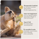 Dosen-Hundefutter mit der Aufschrift "MILO & MIA INSEKTEN & SÜSS-KARTOFFEL," mit einem Cartoon-Hund, einer Schüssel mit insektenbasierten Leckereien und Süßkartoffelscheiben.