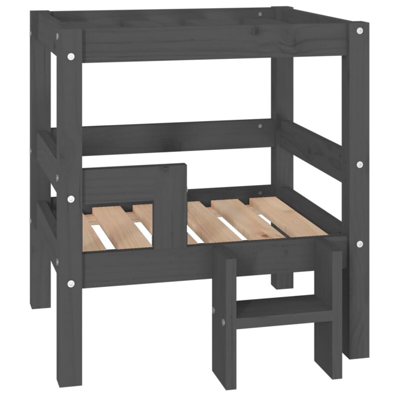 VidaXL erhöhtes Hundebett aus Kiefernholz grau 53,5 cm, 60 cm, 53,5 cm