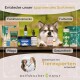 Ein Husky sitzt hinter Haustierprodukten auf Holz, mit dem Text "Entdecke unser Sortiment" und "Mit Tierexperten entwickelt," plus dem Logo "wolfsbacher natur."