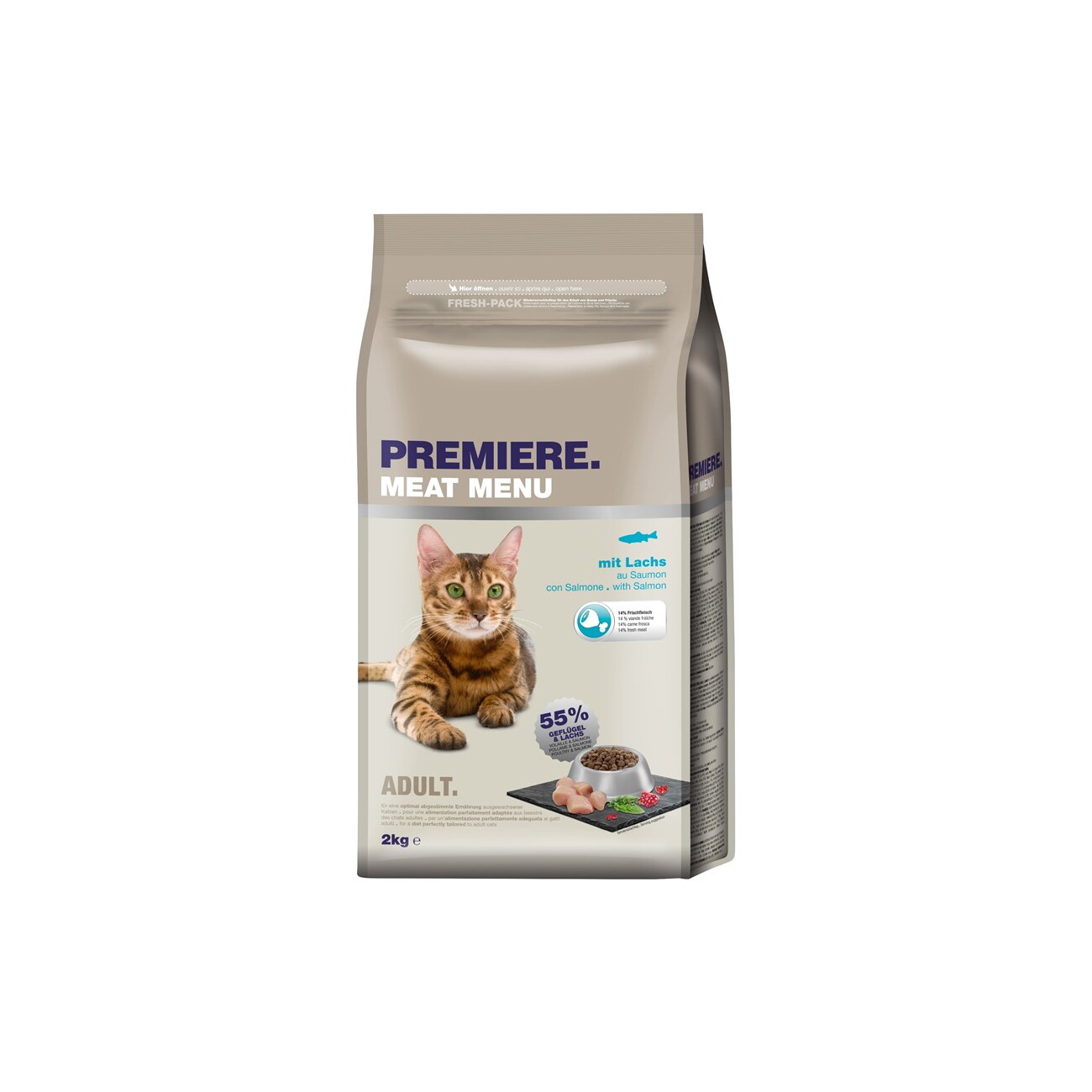 PREMIERE Meat Menu Trockenfutter Katze Adult Lachs 2 kg