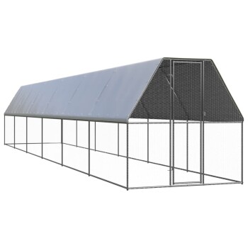Outdoor Hühnerkäfig mit Komplettüberdachung 2 m, 12 m, 2 m