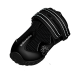 Schwarzer Hundeschuh mit einer strukturierten Oberfläche, verstellbaren Riemen und einem Pfotenabdruck-Logo, beschriftet "WalkerActive."