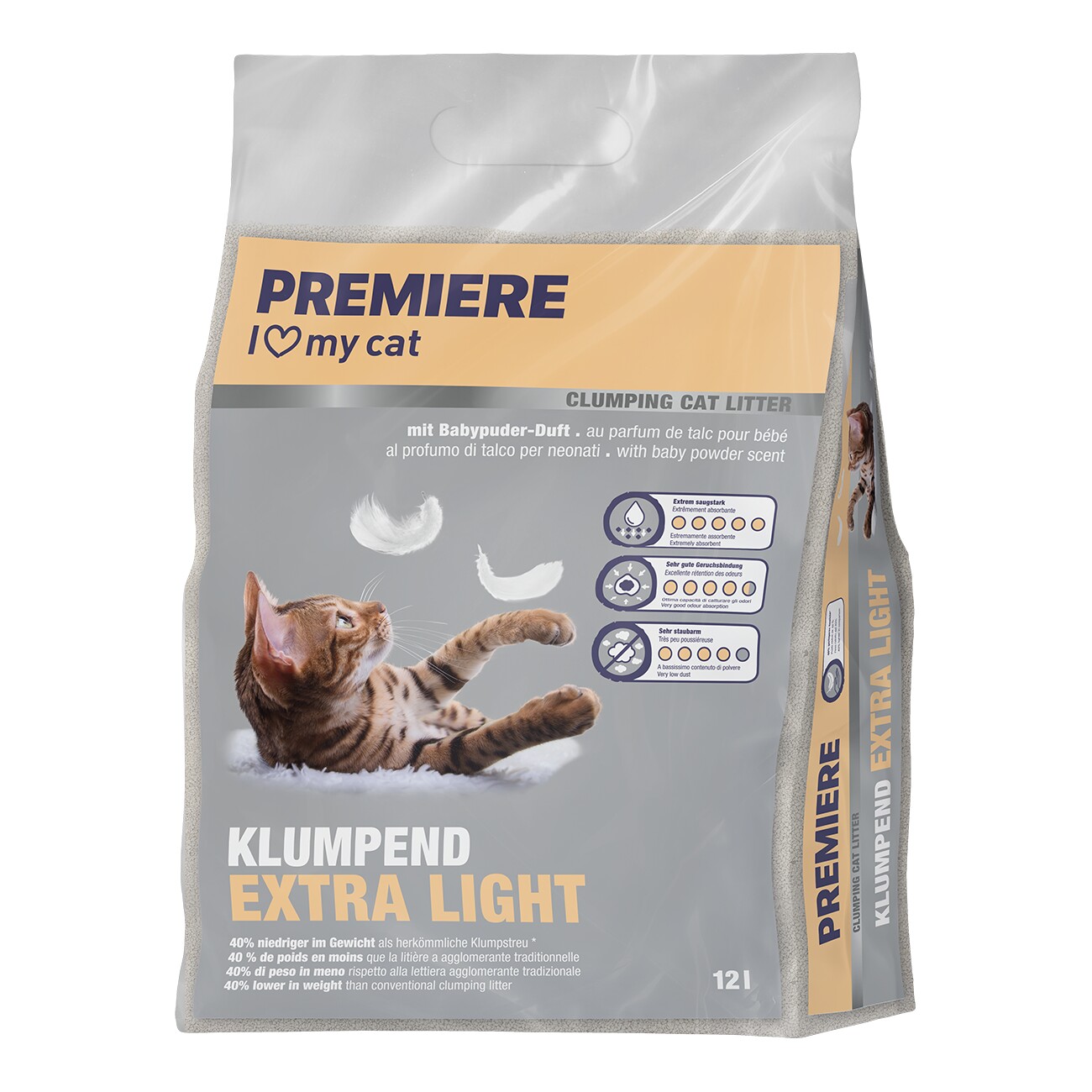 PREMIERE Extra Light Babypuder Klumpstreu 12 l | FRESSNAPF