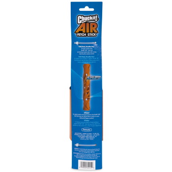 Emballage du jouet pour chien Chuckit! AIR Fetch Stick avec bâton orange, présente un design de flux d'air, flotte et améliore l'endurance de jeu.