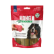 Package of KONG Ziggies dog treats (Sea Kelp formula), image of Bernese dog and hand inserting treat into red KONG toy.