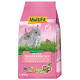 Rosa MultiFit 800-g-Tüte Juniorfutter für Zwergkaninchen mit zwei grauen Kaninchen und der Aufschrift 'Zwergkaninchen'.