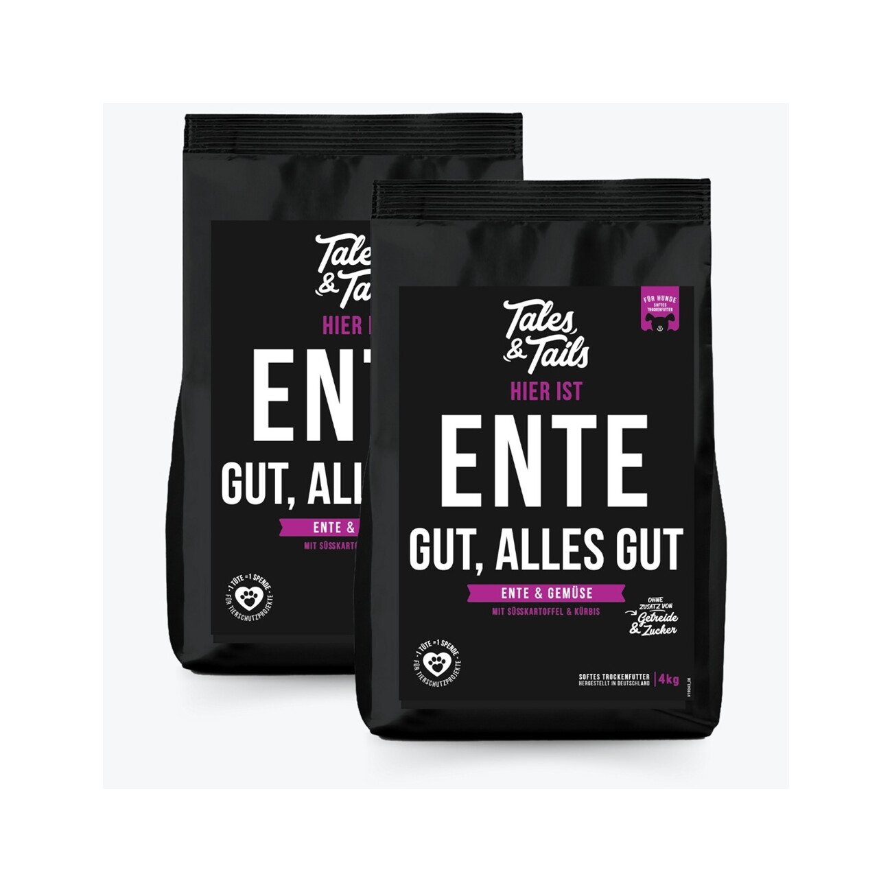 Tales & Tails Softes Trockenfutter Ente gut, alles gut 2x4 kg